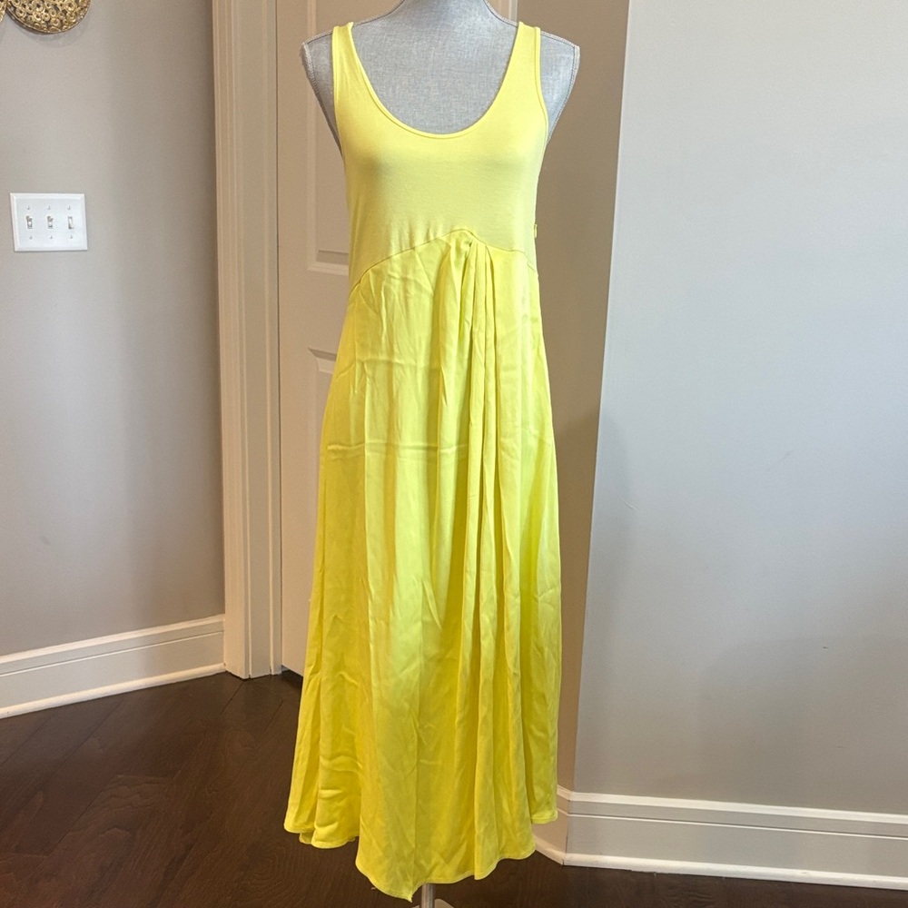 Anthropology Bright Yellow Sleeveless Maxi Dress size medium
